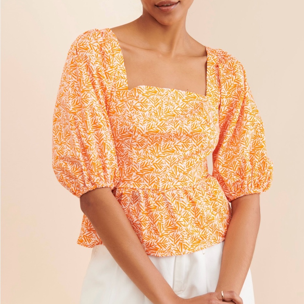 Anthropology Hutch Tie Back Peplum Top